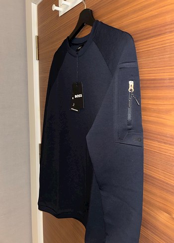 HUGO BOSS Erkek Lacivert Fermuarlı Sweatshirt - Görsel 6