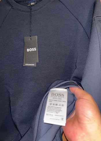 HUGO BOSS Erkek Lacivert Fermuarlı Sweatshirt - Görsel 4