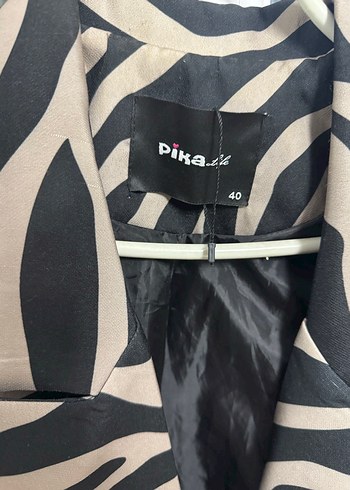 Zebra Desenli Uzun Kadın Blazer - Görsel 2