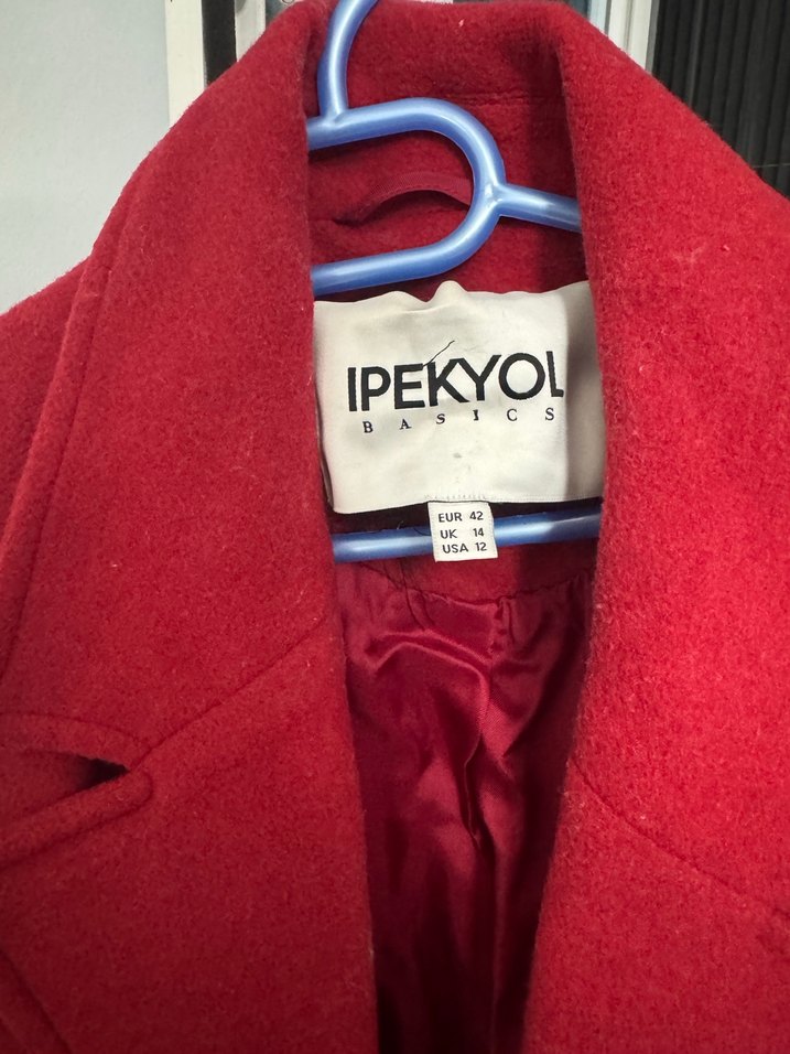 İpekyol Kırmızı Uzun Kaban - Görsel 2