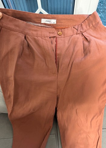 Gül kurusu Kadın Keten Rahat Pantolon - Görsel 2