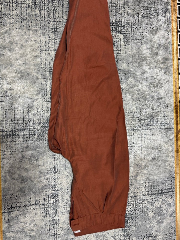 Gül kurusu Kadın Keten Rahat Pantolon - Görsel 3