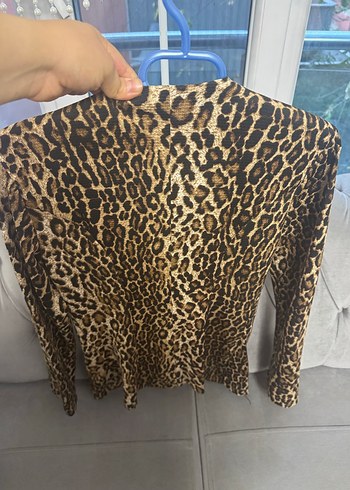 Kahverengi Leopar Desenli Kadın Midi Ceket - Görsel 2