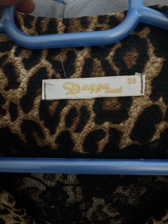 Kahverengi Leopar Desenli Kadın Midi Ceket - Görsel 3