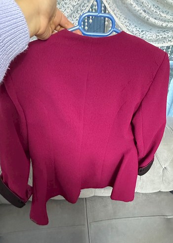 Mor Kadın Düğmeli Blazer Ceket - Görsel 3