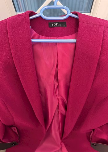 Mor Kadın Düğmeli Blazer Ceket - Görsel 2