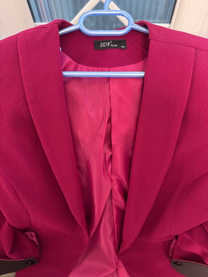 Mor Kadın Düğmeli Blazer Ceket - Görsel 2