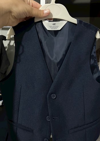 Lacivert Düğmeli Erkek Çocuk Yelek ve Pantolon Takımı - Görsel 2