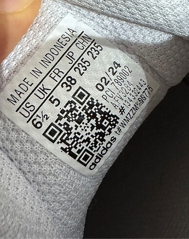 38 Beden Adidas ayakkabı