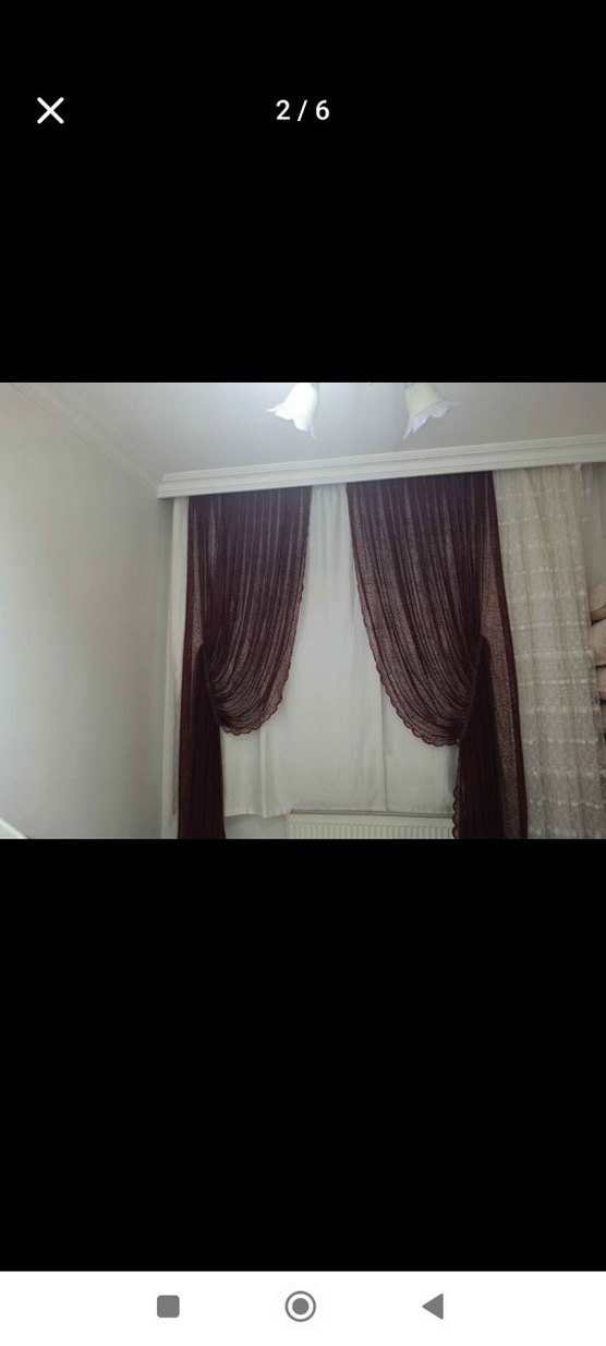 Bordo Nakışlı Tül Perde - Görsel 5