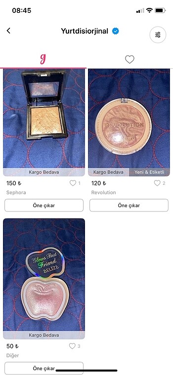 Tüm ürünler özel ilan