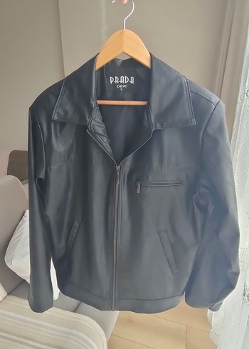 Prada Erkek Siyah Deri Ceket