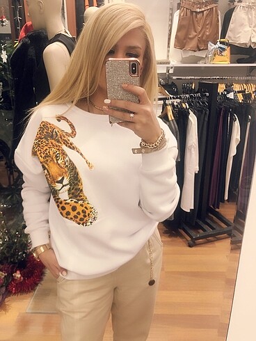 Tasarım leopar sweat