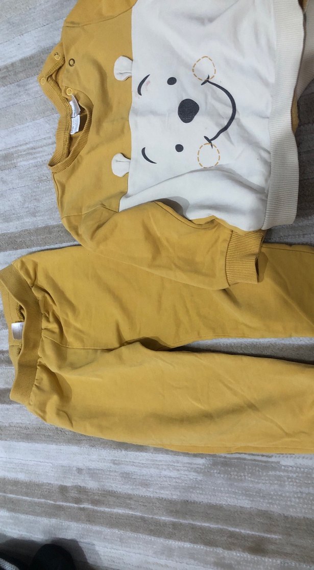 Sarı Bebek Erkek Takımı Uzun Kollu Örme - Görsel 4