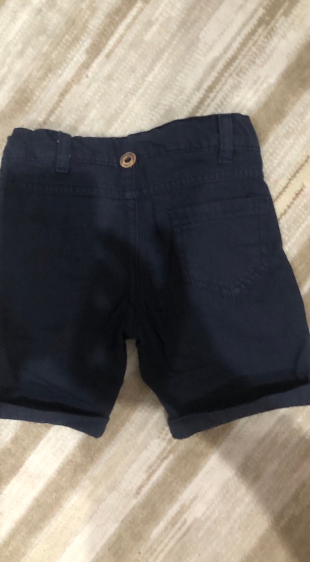 Erkek Çocuk Siyah Denim Düğmeli Şort - Görsel 3