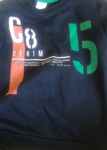 Erkek Çocuk Siyah Denim Baskılı Sweatshirt - Görsel 3