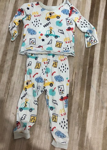 Renkli Baskılı Erkek Bebek Takımı - Görsel 2