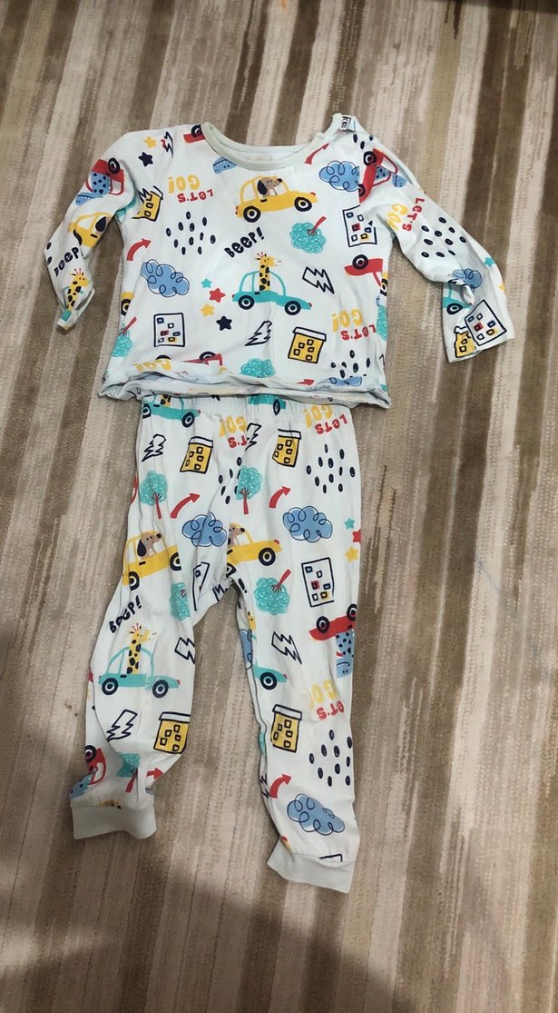 Renkli Baskılı Erkek Bebek Takımı - Görsel 2