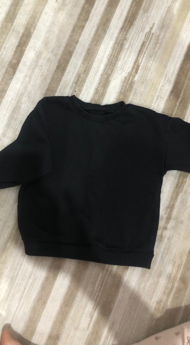 Siyah Erkek Çocuk Düğmeli Sweatshirt - Görsel 2