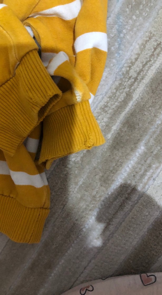 Kapüşonlu Sarı Çizgili Erkek Sweatshirt - Görsel 5