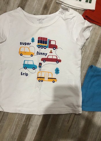 Renkli Pamuklu Bebek Erkek Kısa Kollu Takım - Görsel 3