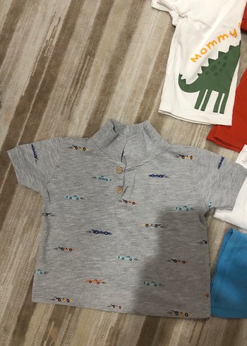 Renkli Pamuklu Bebek Erkek Kısa Kollu Takım - Görsel 2