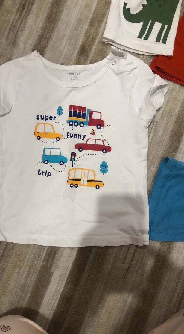 Renkli Pamuklu Bebek Erkek Kısa Kollu Takım - Görsel 3