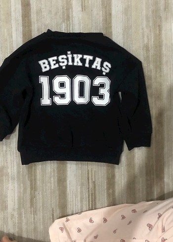 Çocuk Siyah Baskılı Sweatshirt - Görsel 2