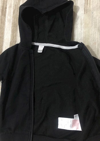 Erkek Çocuk Siyah Fermuarlı Kapüşonlu Sweatshirt - Görsel 4