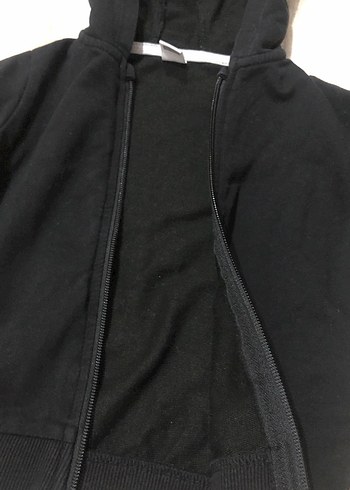 Erkek Çocuk Siyah Fermuarlı Kapüşonlu Sweatshirt - Görsel 2