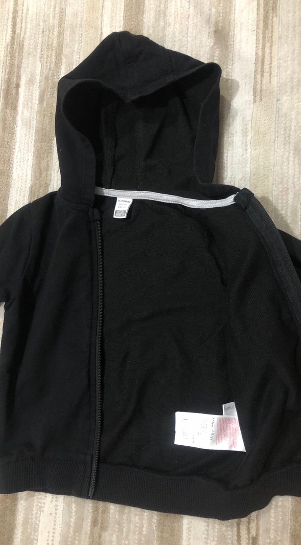 Erkek Çocuk Siyah Fermuarlı Kapüşonlu Sweatshirt - Görsel 4