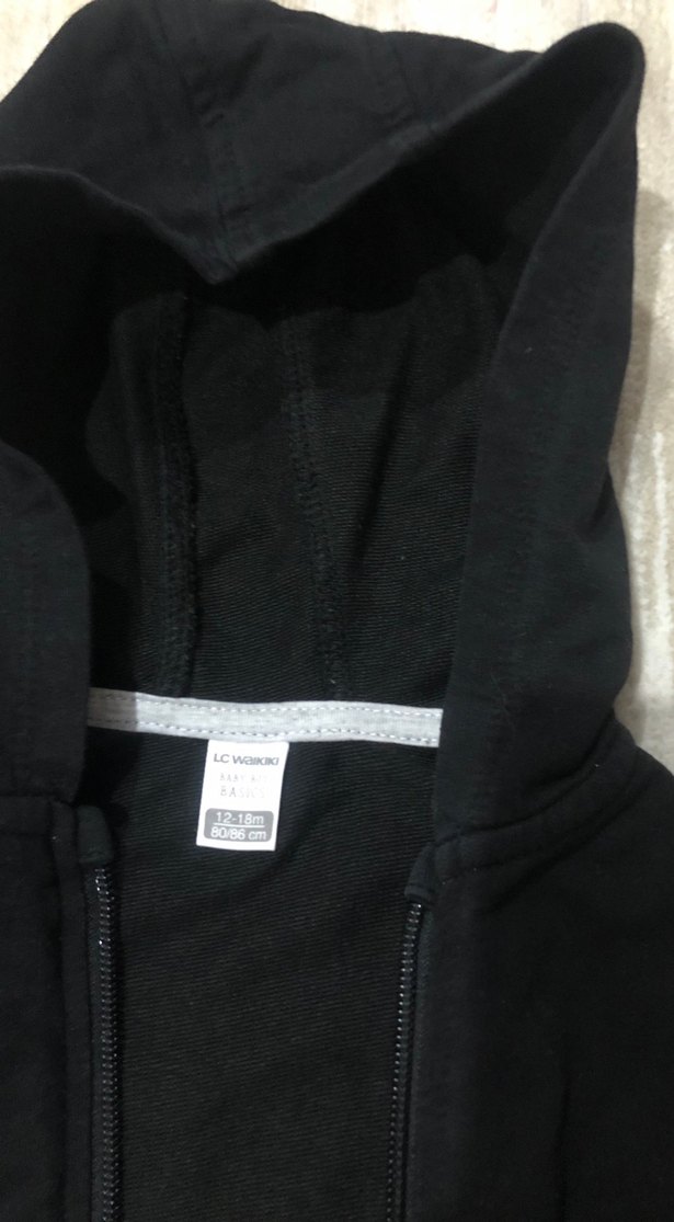 Erkek Çocuk Siyah Fermuarlı Kapüşonlu Sweatshirt - Görsel 3