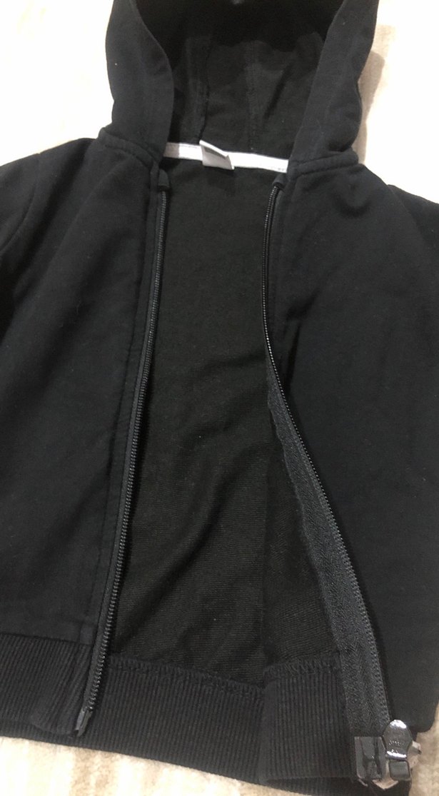 Erkek Çocuk Siyah Fermuarlı Kapüşonlu Sweatshirt - Görsel 2