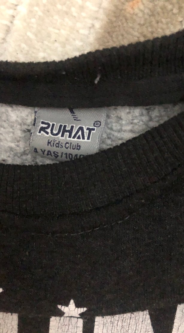 Siyah Bebek Eşofman Takımı, Uzun Kollu, Velcro - Görsel 3