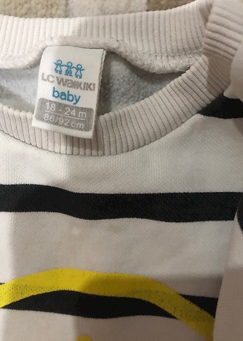 Çizgili Gri Beyaz Erkek Çocuk Sweatshirt - Görsel 4