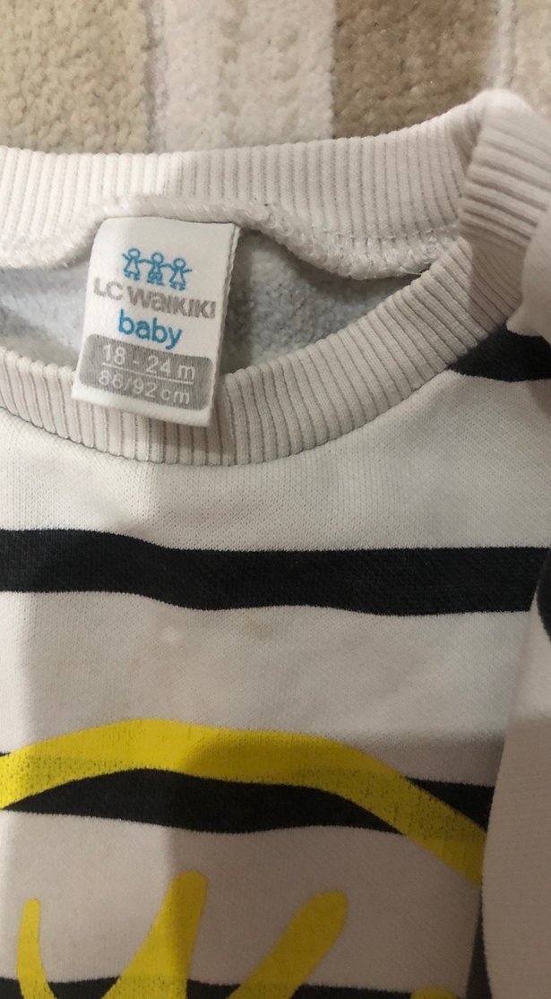 Çizgili Gri Beyaz Erkek Çocuk Sweatshirt - Görsel 4