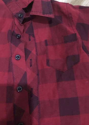 Koyu Kırmızı Ekose Erkek Çocuk Kısa Kollu Gömlek - Görsel 2