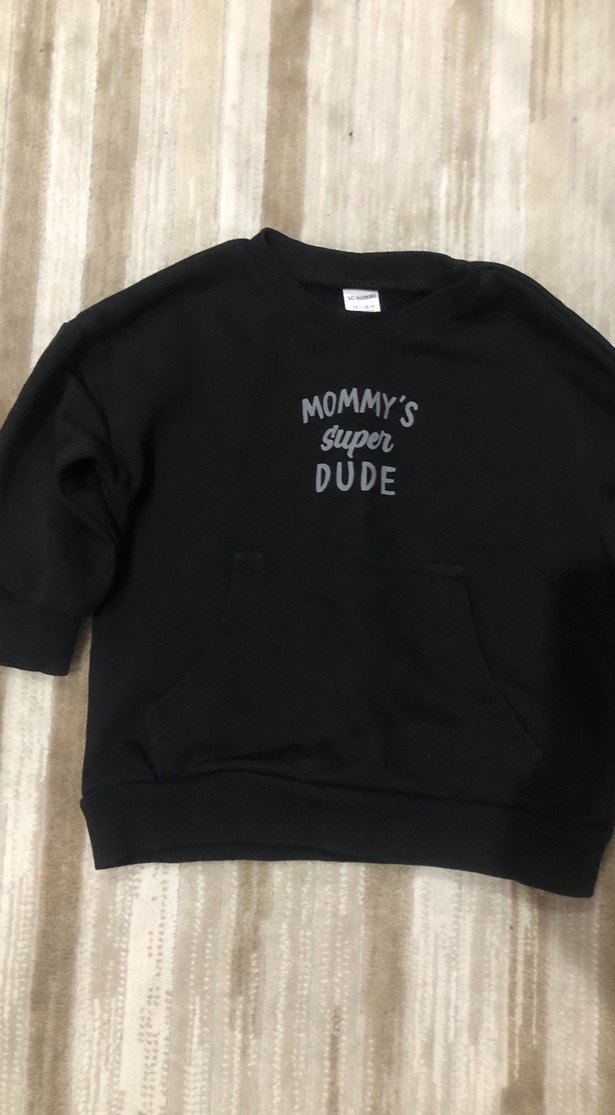 Siyah Baskılı Erkek Çocuk Sweatshirt - Görsel 2