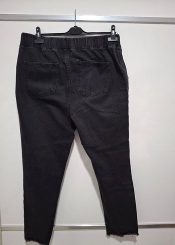 46 Beden Siyah Loose Fit Kadın Denim Boyfriend Pantolon