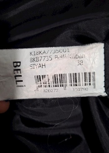 38 Beden Siyah Uzun Kadın Ofis Kabanı Fermuarlı
