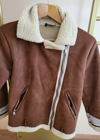 Kahverengi Süet Tüylü Kadın Ceket 40 beden - Görsel 3