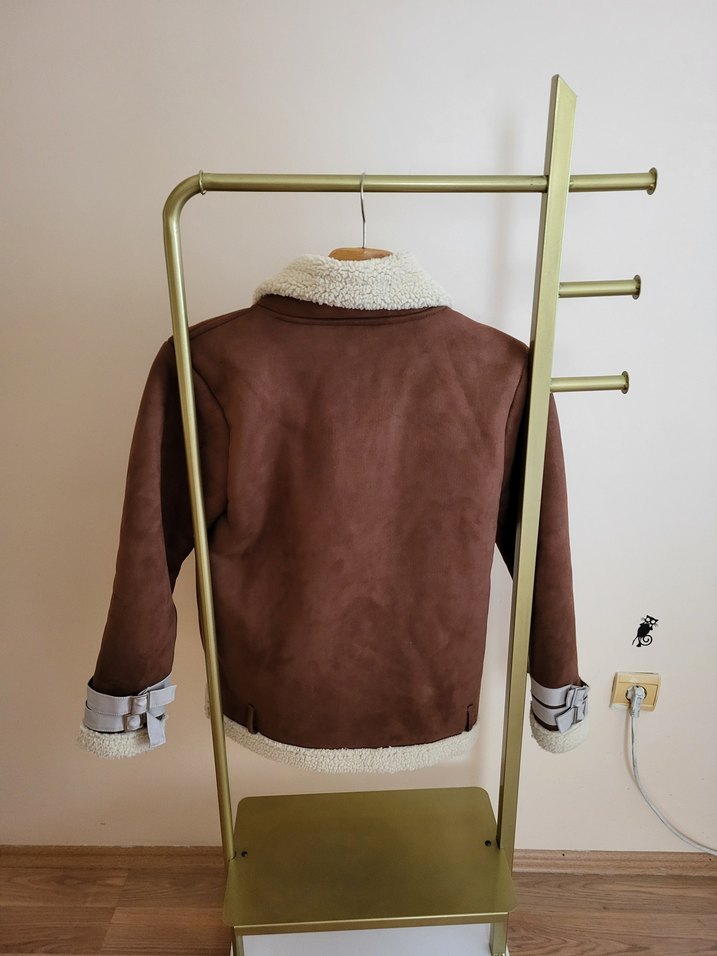 Kahverengi Süet Tüylü Kadın Ceket 40 beden - Görsel 2