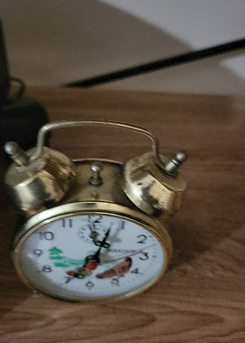 Renkli Desenli Metal Masa Saati nostaljik saat - Görsel 2