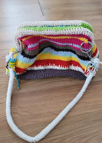 Renkli Örgü Bohem Kadın Çantası
el örgüsü - Görsel 2