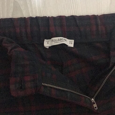 s Beden bordo Renk pull&bear ekose pantolon