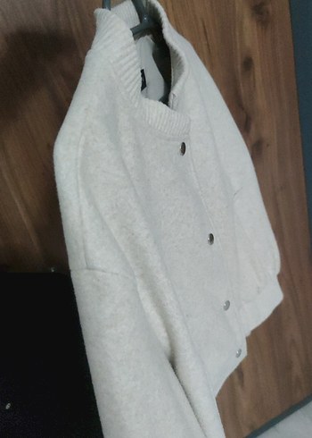 Zara Zara Bej Kadın Düğmeli Midi Ceket
