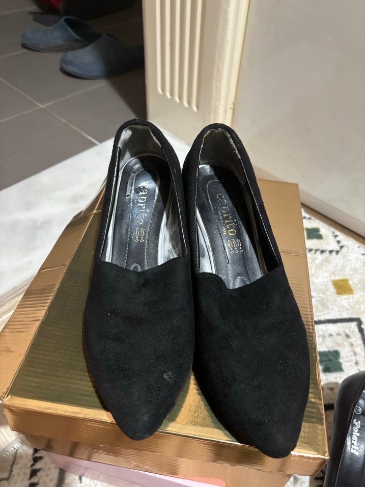 Siyah Süet Tokalı Topuklu Kadın Stiletto - Görsel 4