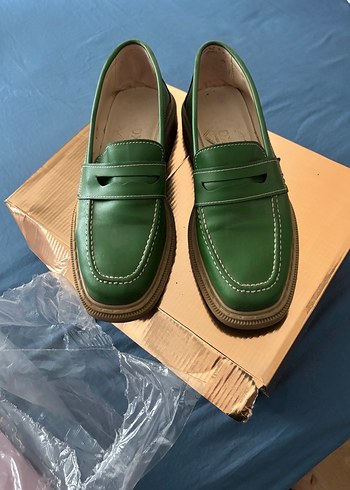 Yeşil Kadın Blok Topuklu Loafer - Görsel 2