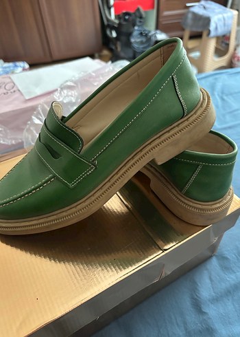 Yeşil Kadın Blok Topuklu Loafer - Görsel 4