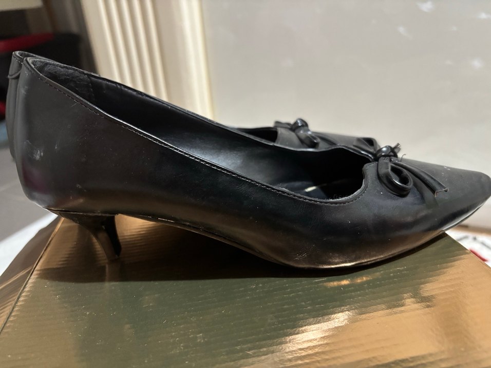 Siyah Stiletto Topuklu Fiyonk Detaylı Kadın Ayakkabı - Görsel 2